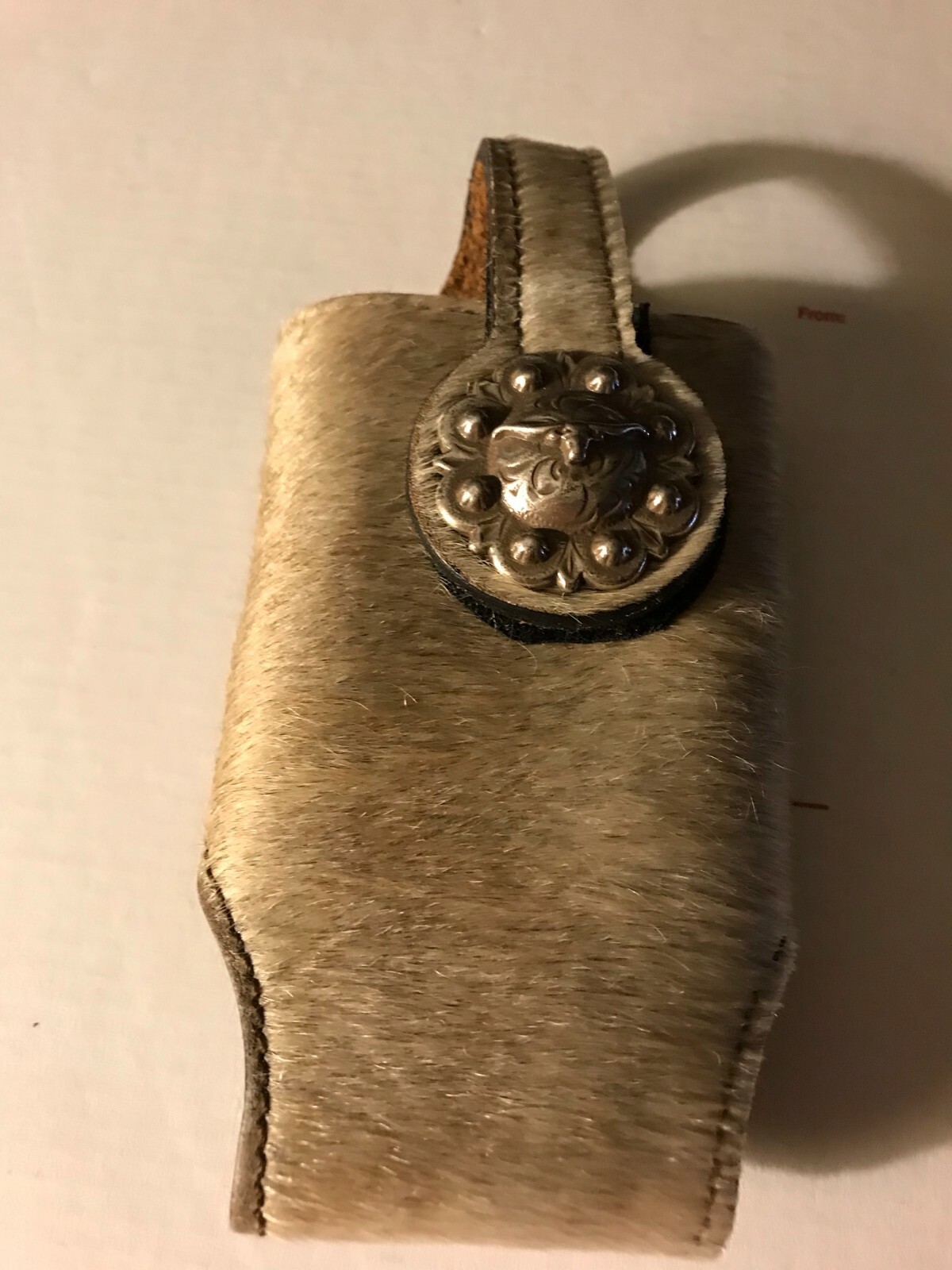 Leather Belt Clip Loop Pouch Holster Holder Vertical Clip Cool Silver Longhorn-image