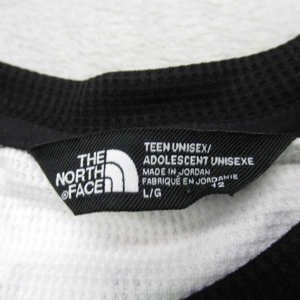 Camisa North Face Adolescentes Unisex Grande Negra Asbstract L/S Capa Base Tejido Waffle Foto 4 de 4