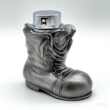 Vintage Stiefel Tischfeuerzeug Feuerzeug aus einer Sammlung Silberfarben | 10cm