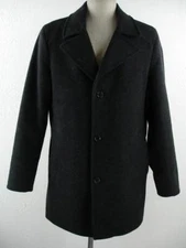 Men's M L Michael Kors Charcoal Gray Wool Dress Coat Button-Up Chesterfield Vtg
