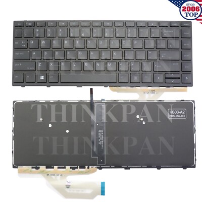 New US Backlit Keyboard with Black frame for HP Probook 430 G5 440 G5 445 G5