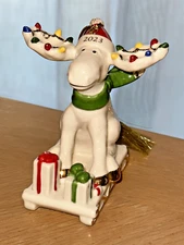 Lenox 2023 Moose Annual Marcel the Moose Christmas Ornament