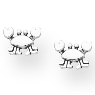 Ohrstecker Strand-Krabbe Ohrringe Krebs Sterling Silber 925 Damen Kinder Herren