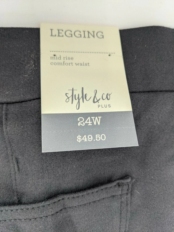 Style & Co Plus Size Seamed Ponte Leggings gray 24W - Image 4 of 4