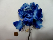 Vintage Velvet Dark Blue Flower - Made in Japan