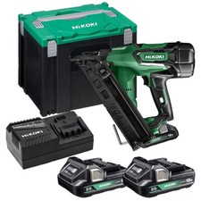 Hikoki NT1865DMAJYZ 18V Brushless 15GA Angled Finish Nailer Kit 2 x 2Ah Battery