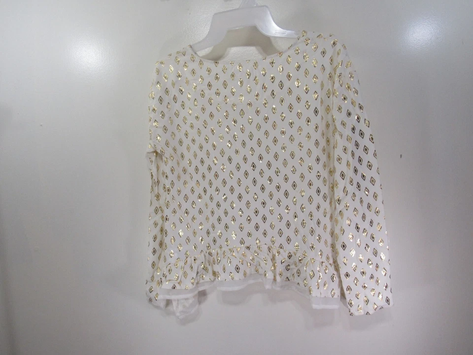 Big Girls Epic Threads Top Size L Ivory Gold Long Sleeve - Image 4 of 4
