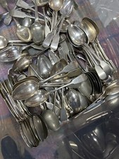 Dessert Spoons x 6 Fiddle Pattern Silver Plate/nickel  Antique 7”