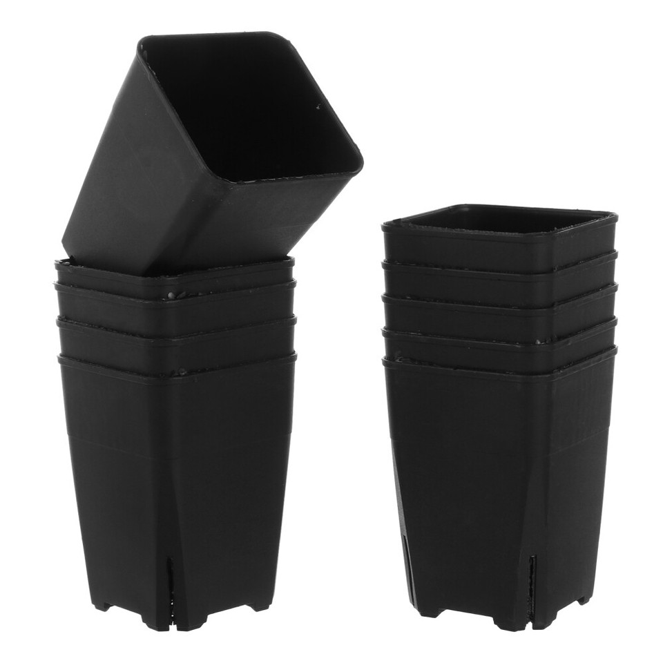 20 Pcs Square Flower Pot Recycled Plastic Succulent Plants Indoor Pots