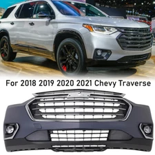 Front Bumper Cover W/Grille W/Fog Lights For 2018-2021 Chevrolet Traverse
