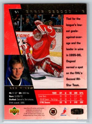 1996-97 SP #51 Chris Osgood Detroit Red Wings Hockey Card | eBay