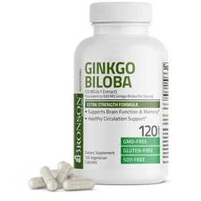 Bronson Ginkgo Biloba Extra Strength Brain Support, 250 Vegetarian Capsules