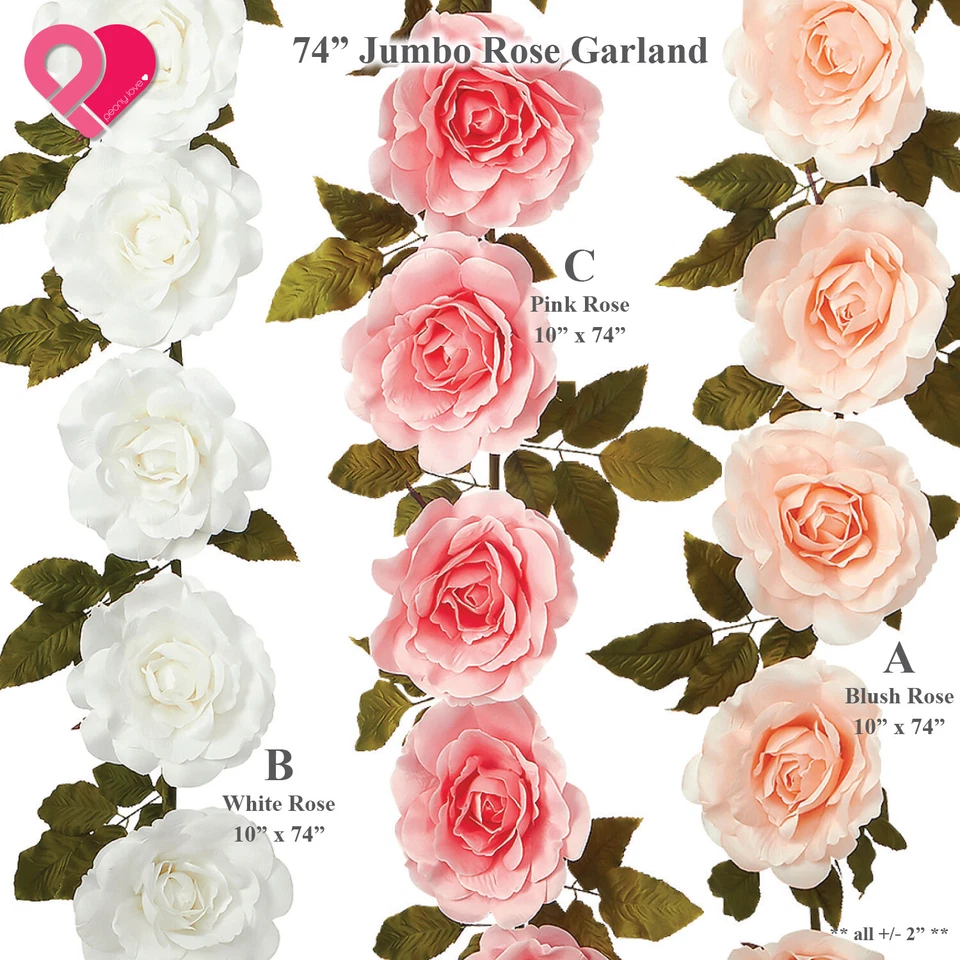 Guirnalda Jumbo Seda Rosa Peonía Flor Soporte Artificial Hoja Gigante Vid Grande Foto 4 de 4