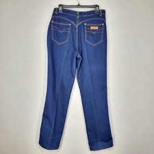 VTG PS Gitano Mom Jeans Dark Blue Denim Womens 16 High Rise Creased 80s Straight