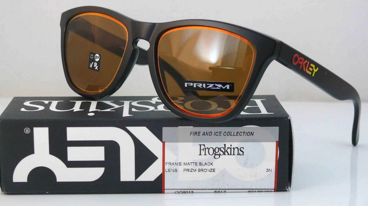 OAKLEY SUNGLASSES FROGSKINS MATTE BLACK FRAME PRIZM BRONZE LENSES NEW LAST FEW