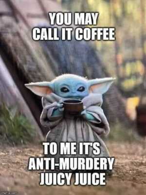 BABY YODA MEME ''COFFEE'' FRIDGE MAGNET 5'' X 3.5''