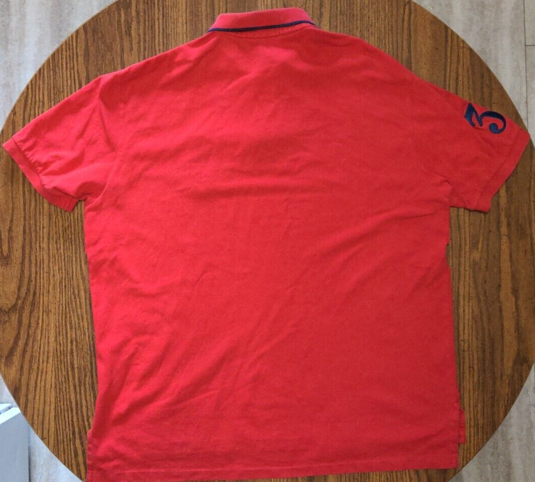 Polo Ralph Lauren Big Pony Number 3 Rugby Shirt XXL 2XL Red w