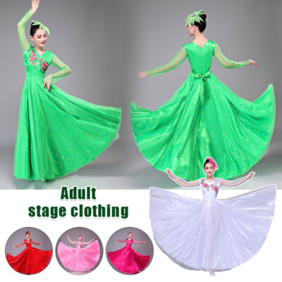 180-720 Degree Spanish Flamenco Dresses Chorus Big Swing Petal Stage Costume  | eBay