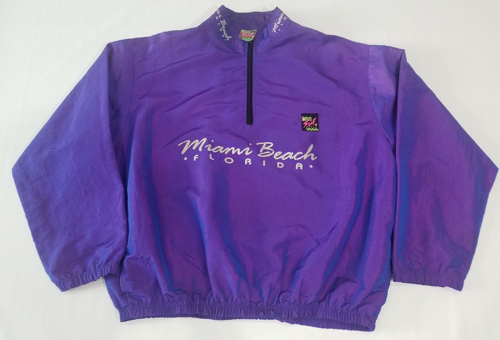 SURF STYLE Pullover Windbreaker Jacket Iridescent… - image 1