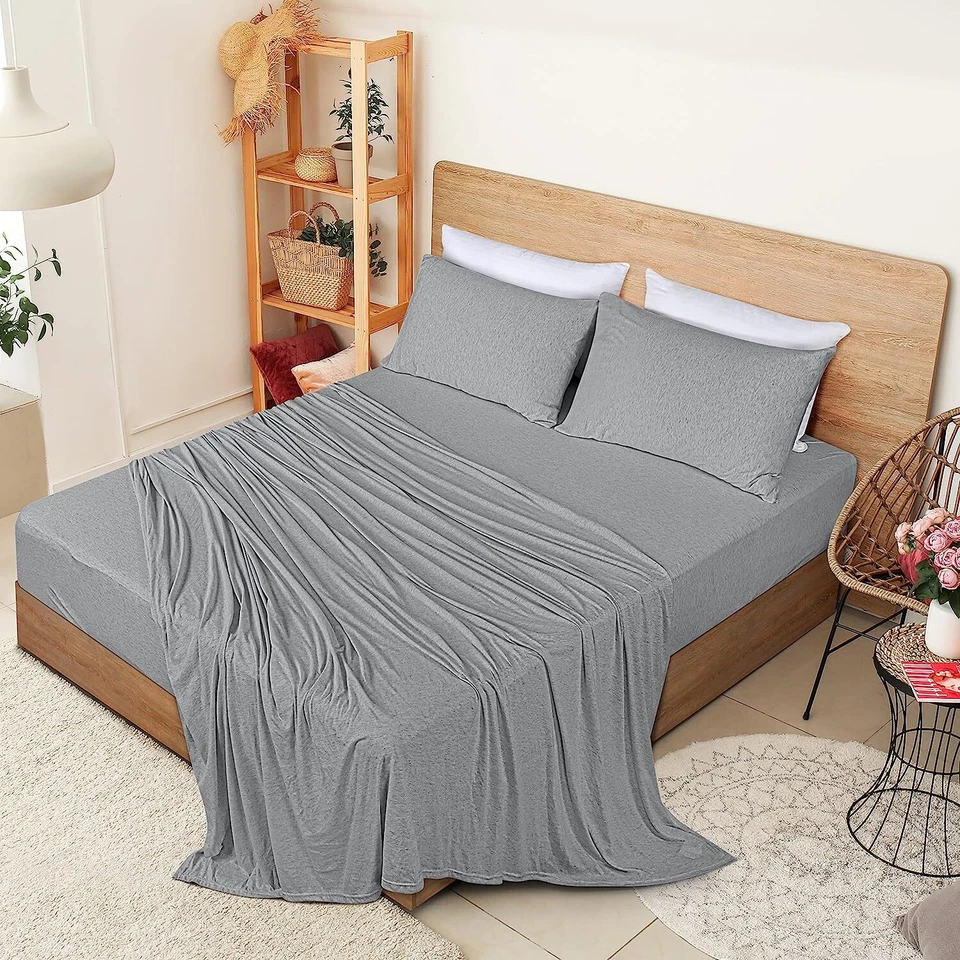 4件套床单套装汗布针织棉柔软弹力床单乌托邦床上用品 — 第 2/4 张图片