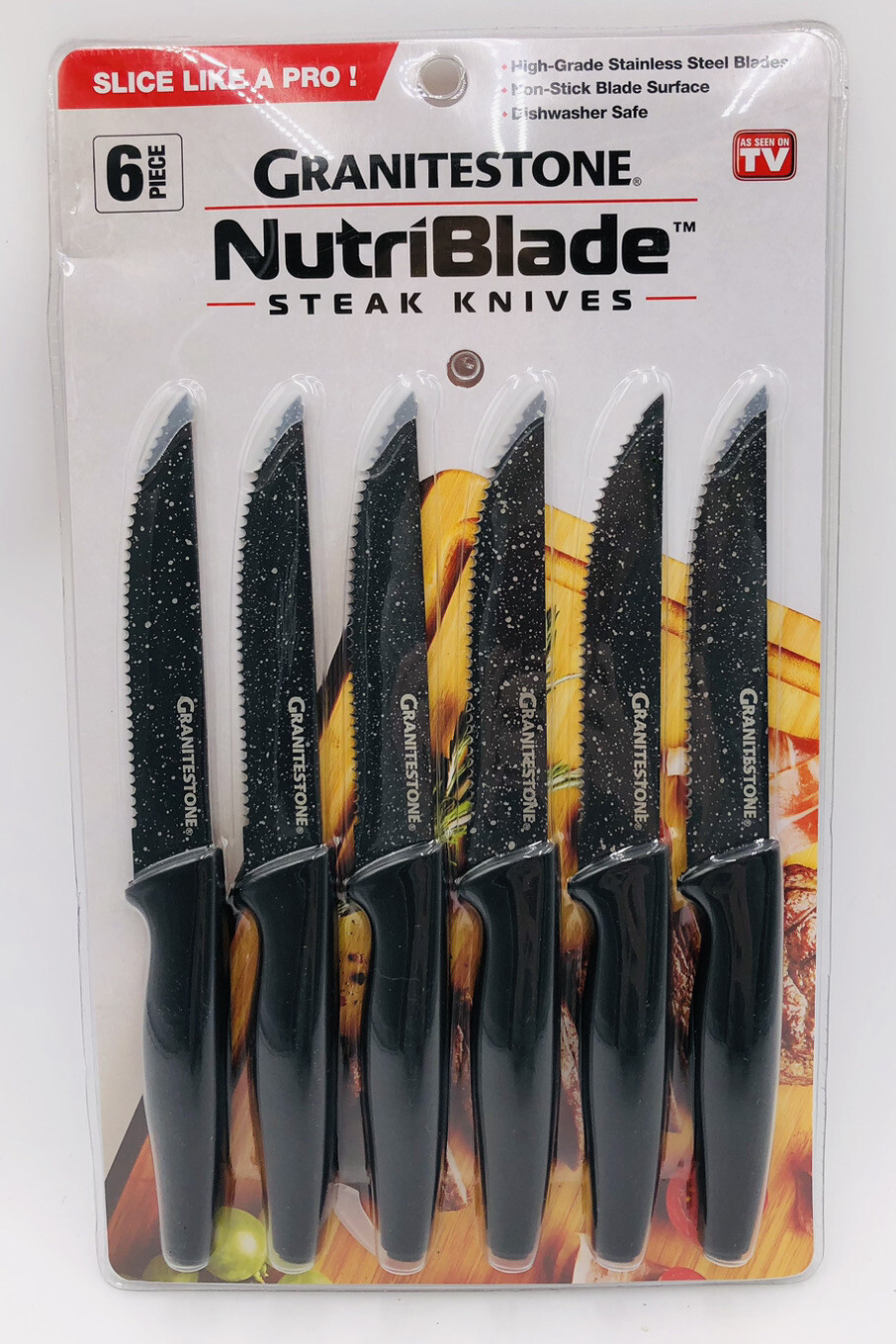 Granitestone NutriBlade 6pc Stainless Steel Steak Knife Set RustProof