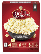 Orville Redenbacher Sweet Salty Kettlecorn Microwave Popcorn, 6x 82g, 492g