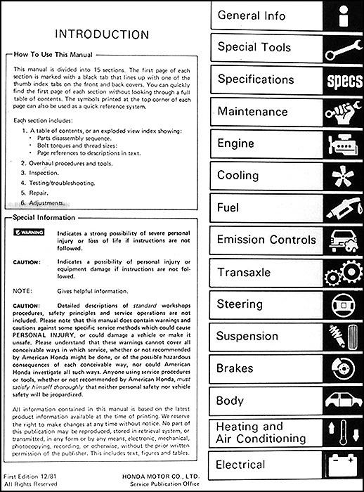 1982 Honda Prelude Tienda Manual OEM Fábrica Dealer Originales Reparar Servicio - Imagen 2 de 2