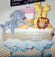 CHRISTMAS SHOPPE ORNAMENT ~ BABY'S FIRST CHRISTMAS ~ NOAH'S ARK ~ DATED 2023 NWT