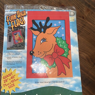 Flying High Flags Christmas Reindeer 28  X 40 . New In Package.