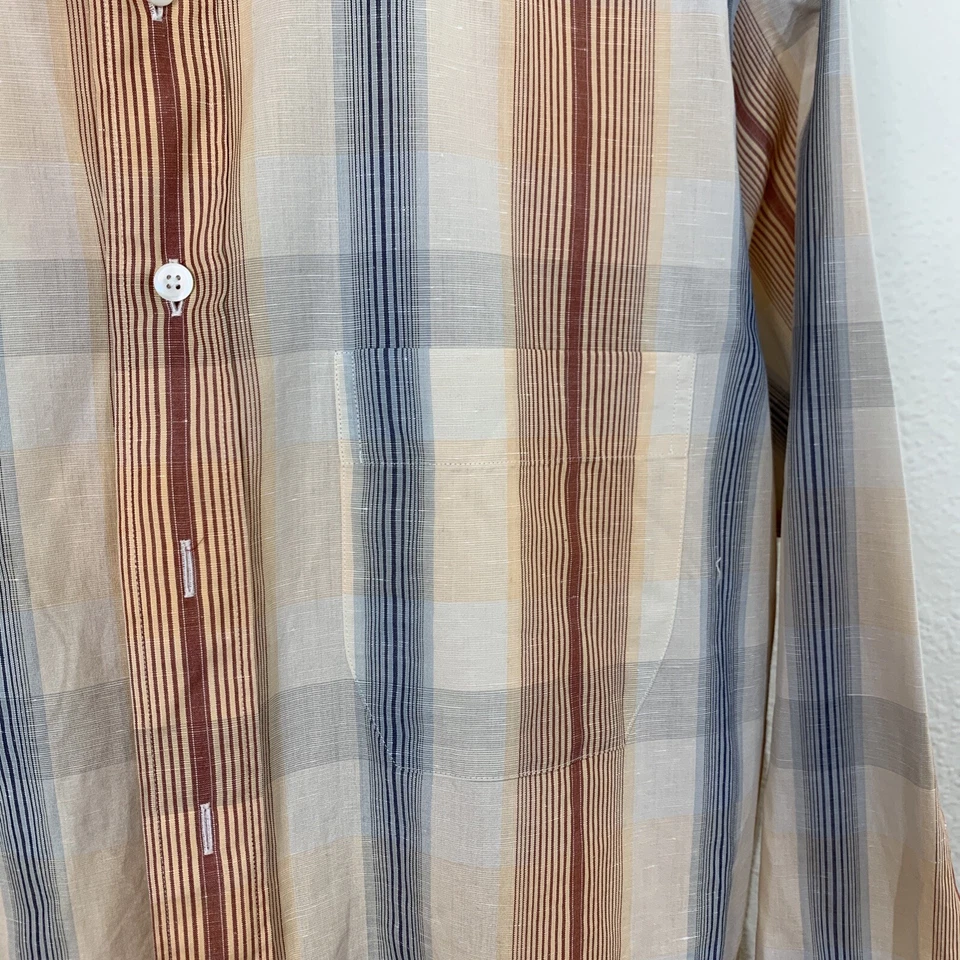 Розовая мужская сорочка London размер XL в полоску хлопок льняная смесь - Изображение 3 из 4