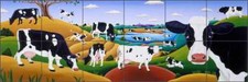 Cow Tile Backsplash del Rio Country Life Art Ceramic Mural POV-RR016
