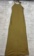 Forever 21 Dress Tank Womens Medium Brown Halter Maxi Polyester Blend Slit
