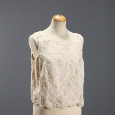 Top Vintage Seta con Ricami Paillettes Taglia L Italia Anni 60-70 Originale