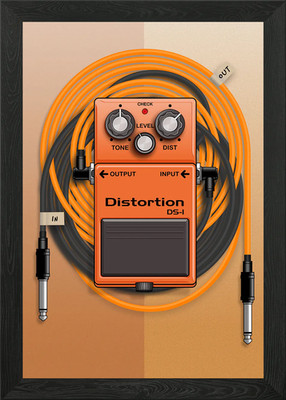 DISTORTION DS1 PEDAL Gerahmtes Wandbild Poster Leinwanddruck Bild