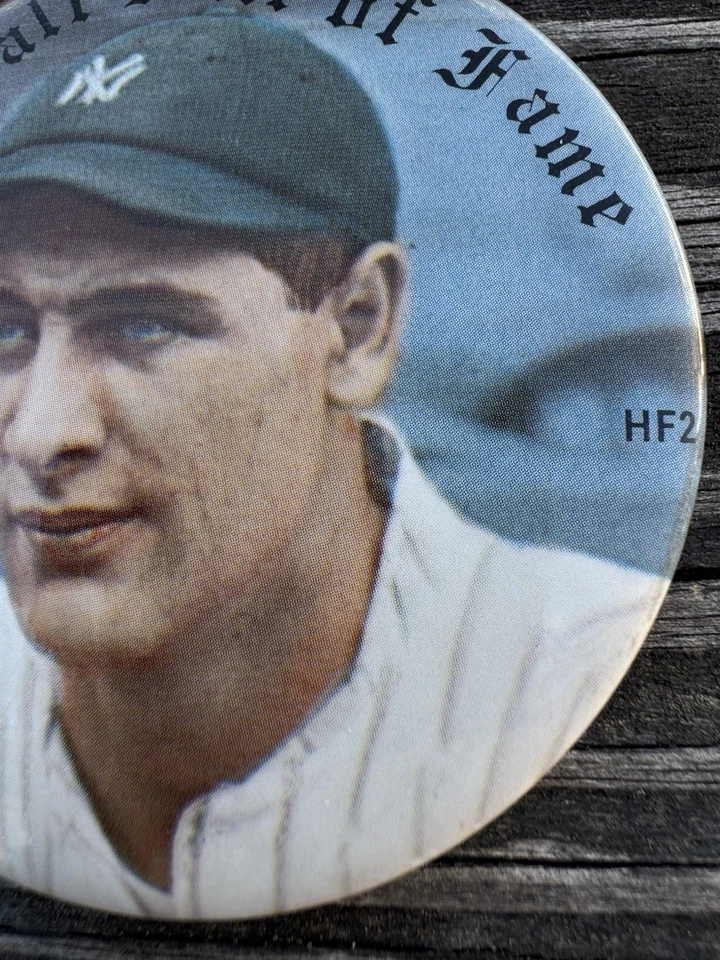 Vintage 1978 Lou Gehrig Baseball Hall of Fame Pinback Button HF2 Yankee Legend - Image 4 of 4