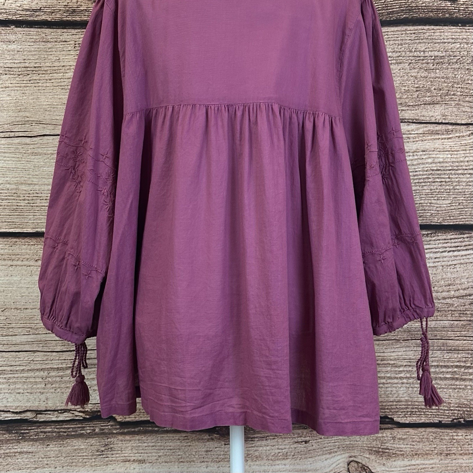 Women’s Cotton Solid Abstract Embroidered Tie Sle… - image 6