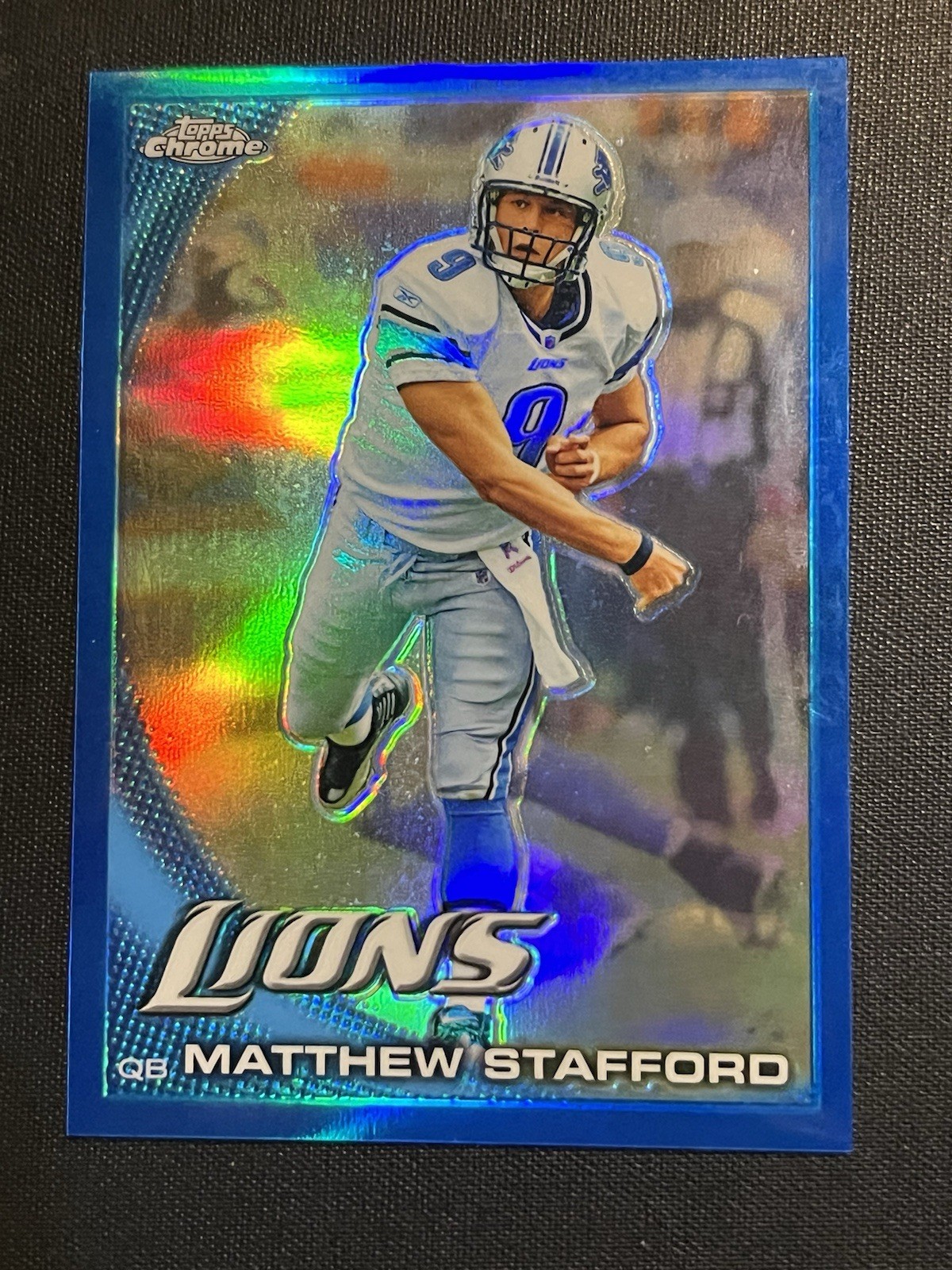 2010 Topps Chrome Matthew Stafford 2nd Year BLUE REFRACTOR #d/199 - Lions/Rams🔥