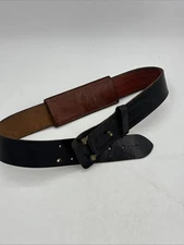 Vintage JAY-PEE Black Leather Ammo 12 Bullet Holder w Service Mfg Belt 38