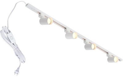 Plug in Track Lighting with Power Cord, 4-Light GU10 Track Lighting Kit with ...