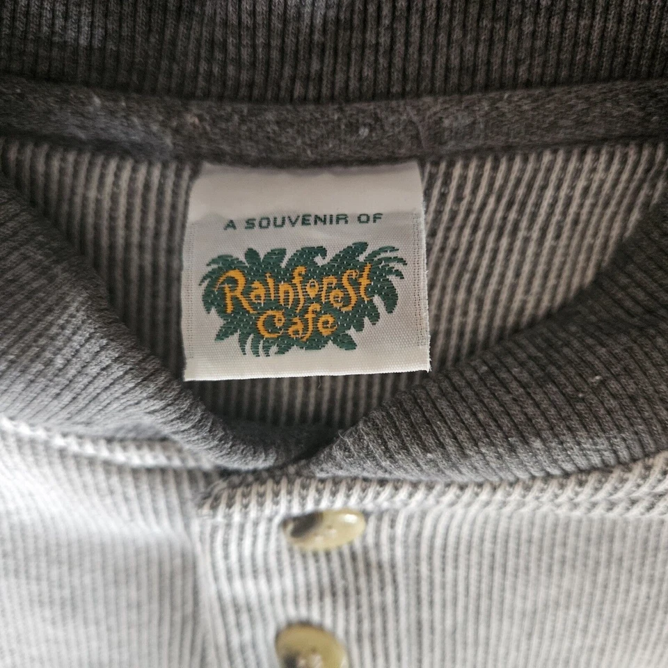 Сувенирная винтажная серая толстовка Rainforest Cafe для взрослых большой размер (см. фото недостаток) - Изображение 4 из 4