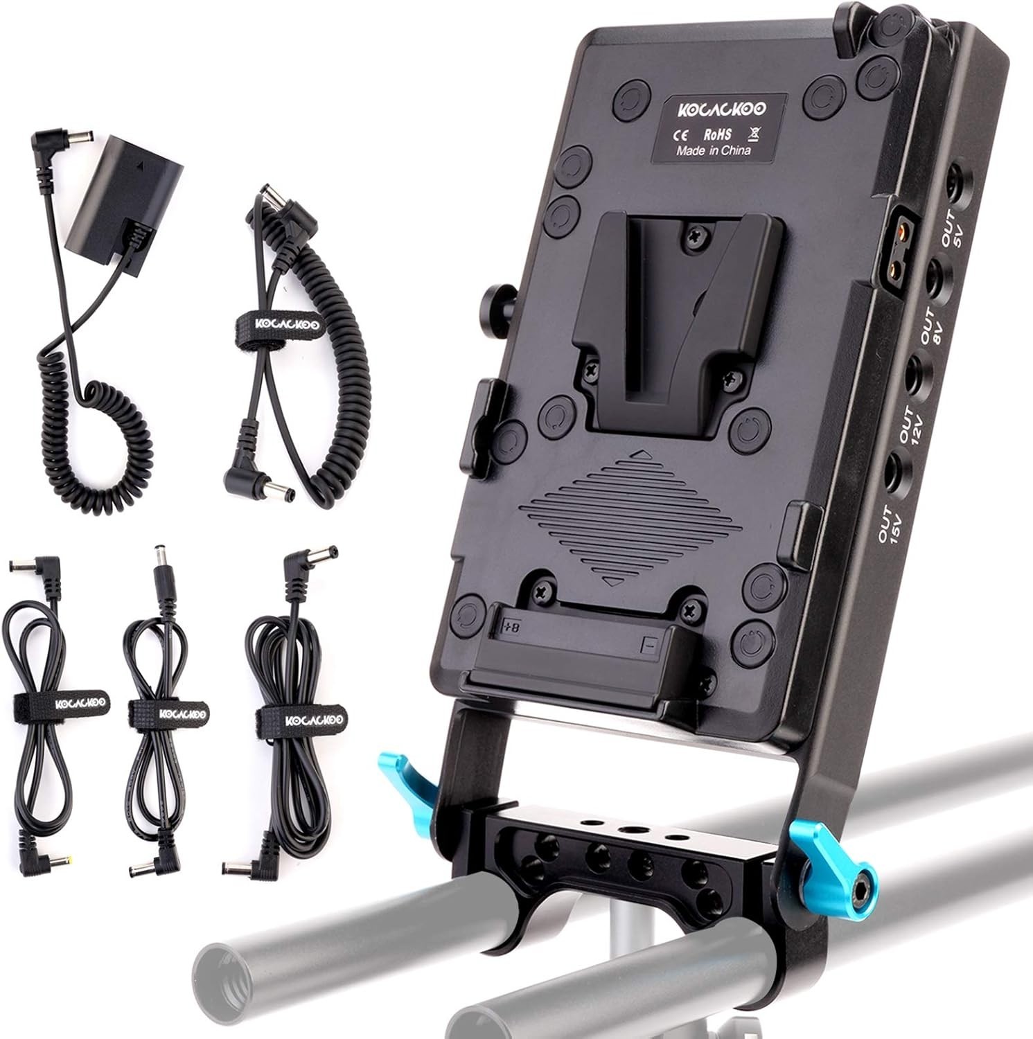 Aluminum V-Mount Battery Adapter with LP-E6 Dummy Battery fo