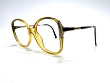 VTG Christian Dior Yellow Gold Clear Oval Glasses Germany 2035 80 52 14 125