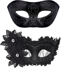 SIQUK Couple Masquerade Masks Set Venetian