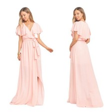 Show Me Your Mumu SMYM Audrey frosty pink crisp maxi dress NEW SMALL