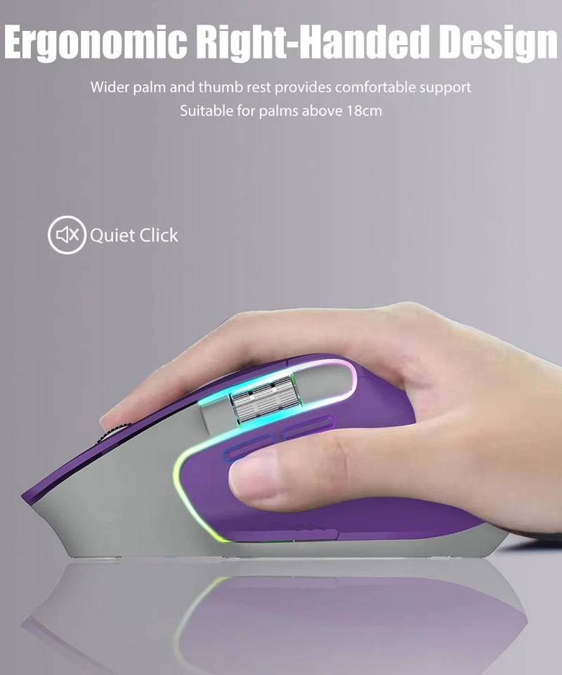 Wireless Gaming Mouse Tri-Mode 2.4Ghz/Bluetooth 5.2/Wired USB-C with Two Scro... - Image 4 of 4