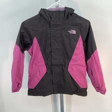 Girls The North Face Full Zip Dry vent Hooded Jacket- Gray/Pink- Small 7-8 