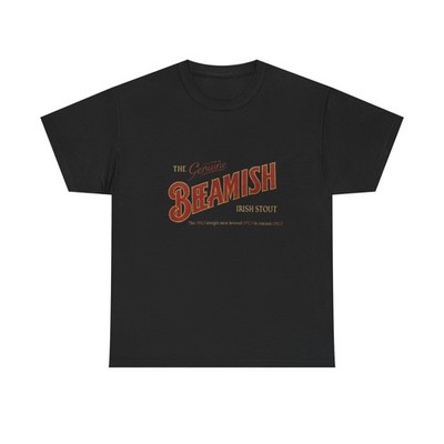 Beamish Irish Stout on Black Semi-Stretch 100% Cotton Crew Neck Men's T-Shirt
