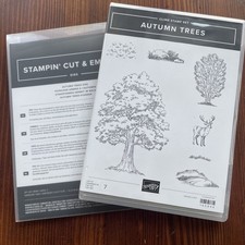 Stampin' UP AUTUMN TREES Stamps Dies Bundle Deer Nature Landscape