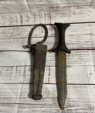 Vintage African Sudanese Arm Dagger With Snake Skin Sheath 10"