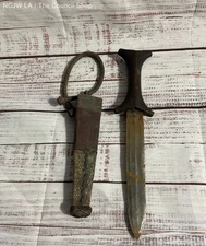 Vintage African Sudanese Arm Dagger With Snake Skin Sheath 10"